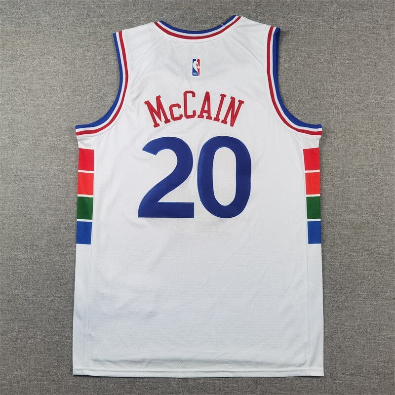 Philadelphia 76ers #20 McCain 76 Team 20 # Ja · City Edition White Style 1 Basketball Jersey basketball jersey product view 1