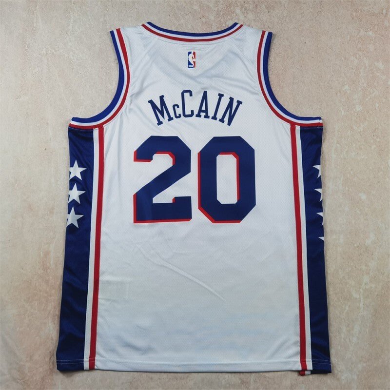 Philadelphia 76ers #20 McCain Hot Press 76 20 White s-xxl Style 1 Basketball Jersey basketball jersey product view 1