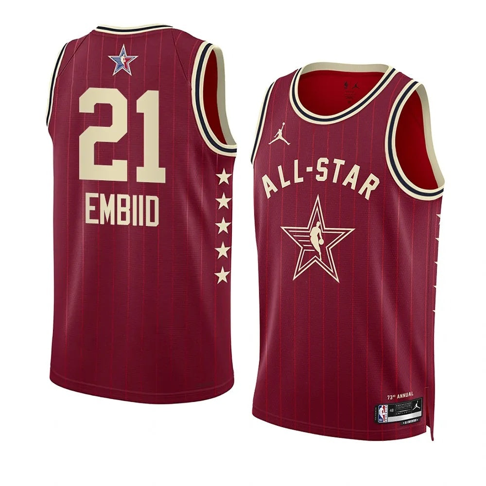 Philadelphia 76ers #21 Joel Embiid 2024 NBA All-Star Swingman Jersey Style 1 Basketball Jersey basketball jersey product view 1