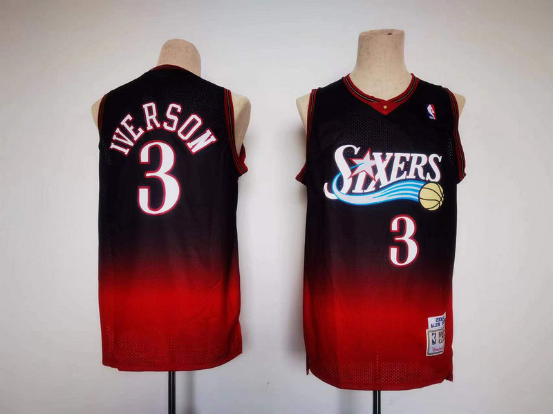 Philadelphia 76ers #3 Allen Iverson 76 3 Retro Basketball Jersey basketball jersey product view 1