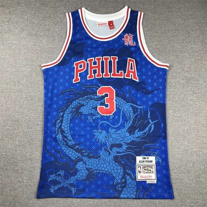 Philadelphia 76ers #3 Allen Iverson 76 3 Year of Dragon Limited s-xxl (1)_[1] Style 2 Basketball Jersey basketball jersey product view 1