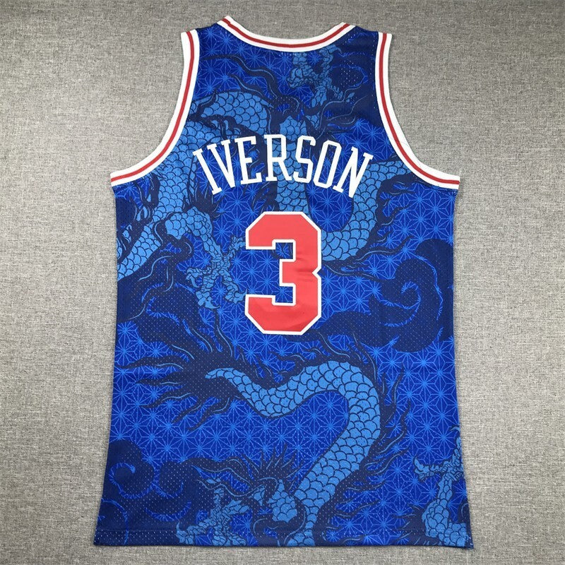 Philadelphia 76ers #3 Allen Iverson 76 3 Year of Dragon Limited s-xxl (2)_[1] Style 2 Basketball Jersey basketball jersey product view 1