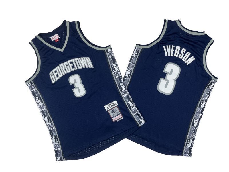 Philadelphia 76ers #3 Allen Iverson Iverson 3 # 95-96 Season Navy NCAA Jersey Style 1 Basketball Jersey basketball jersey product view 1