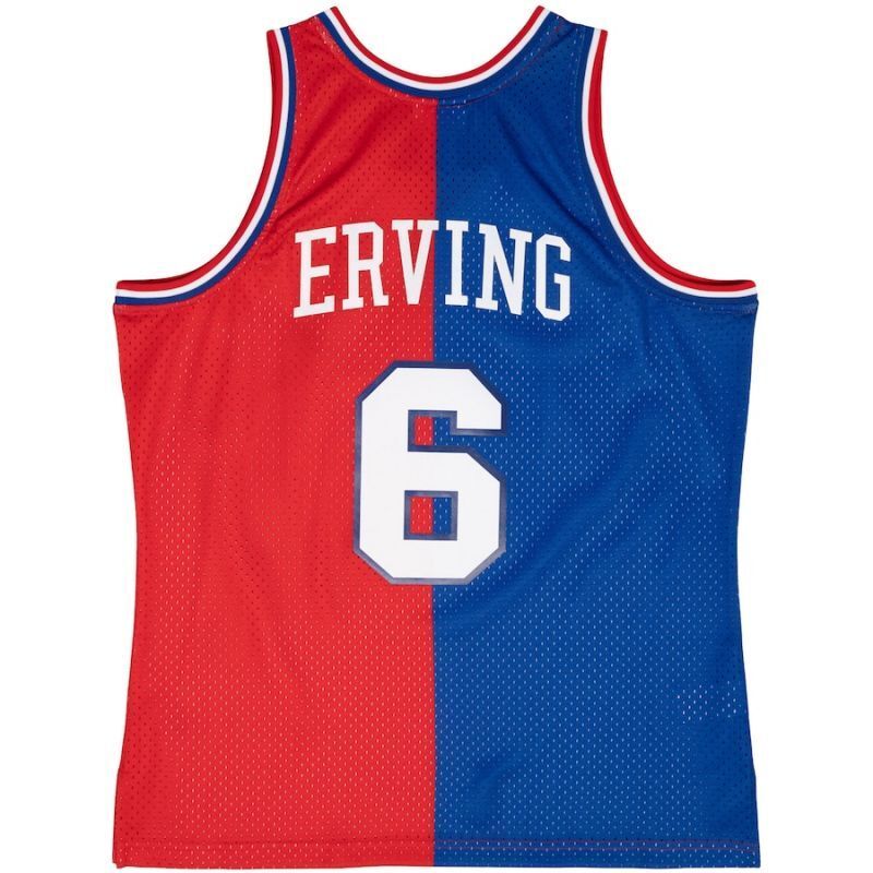 Philadelphia 76ers #6 Julius Erving m&n jersey splite Style 1 Basketball Jersey basketball jersey product view 1