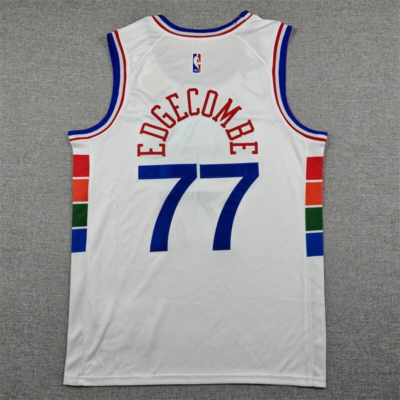 Philadelphia 76ers #77 V. J. Edgecombe 25 76 77 White City Edition Style 1 Basketball Jersey basketball jersey product view 1