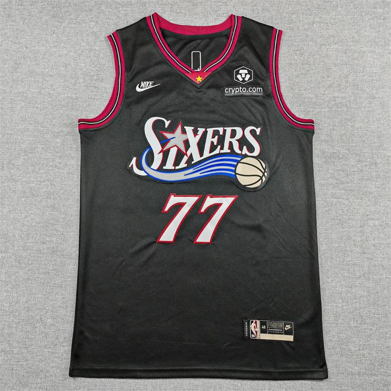 Philadelphia 76ers #77 V. J. Edgecombe 26 76 77 Classic Black Style 2 Basketball Jersey basketball jersey product view 1