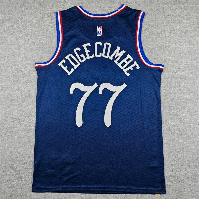 Philadelphia 76ers #77 V. J. Edgecombe 26 76 77 Navy City Edition Style 5 Basketball Jersey basketball jersey product view 1