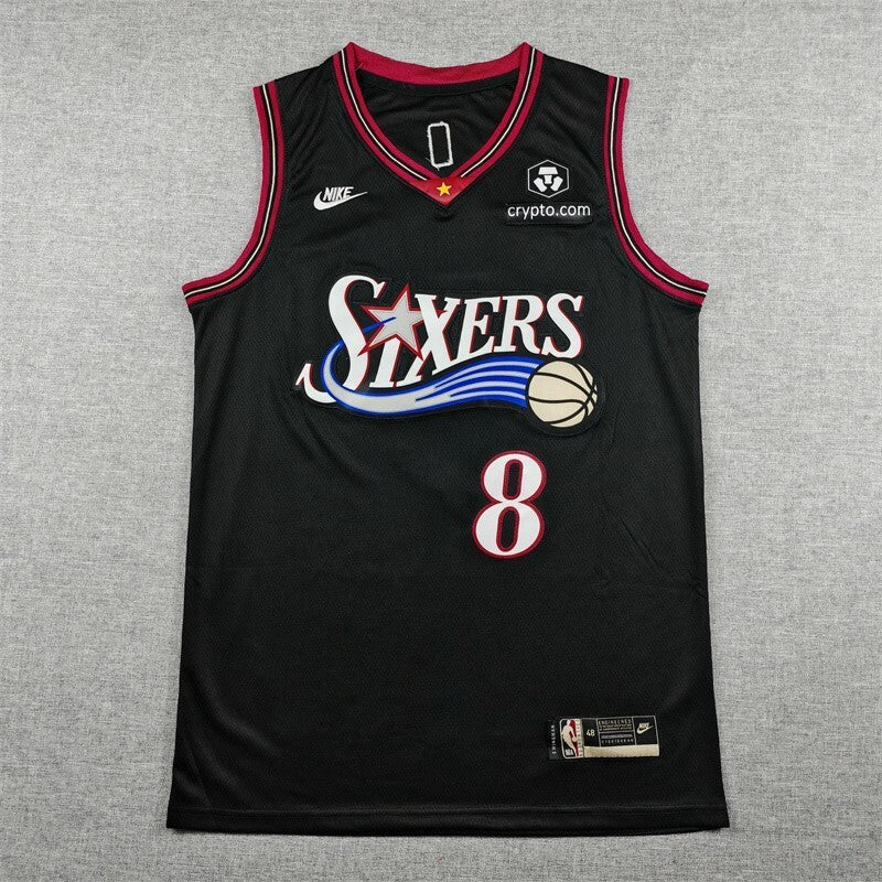 Philadelphia 76ers #8 Paul George 26 76 Classic Black Style 2 Basketball Jersey basketball jersey product view 1
