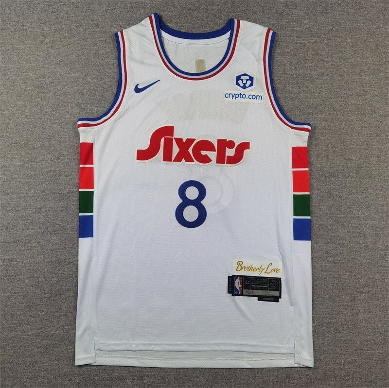 Philadelphia 76ers #8 Paul George 76 8 White City Edition s-xxl Style 2 Basketball Jersey basketball jersey product view 1