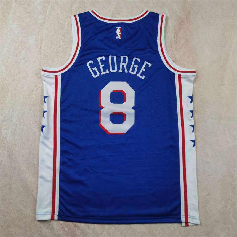 Philadelphia 76ers #8 Paul George Hot Press 76 8 Blue s-xxl Style 1 Basketball Jersey basketball jersey product view 1