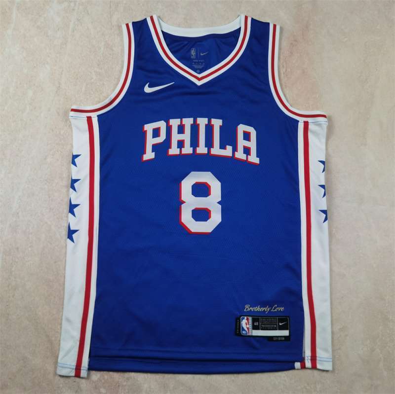 Philadelphia 76ers #8 Paul George Hot Press 76 8 Blue s-xxl Style 2 Basketball Jersey basketball jersey product view 1