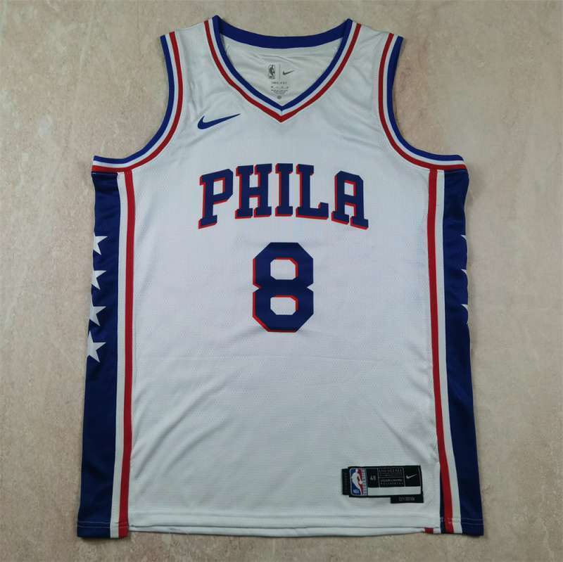 Philadelphia 76ers #8 Paul George Hot Press 76 8 White s-xxl Style 2 Basketball Jersey basketball jersey product view 1