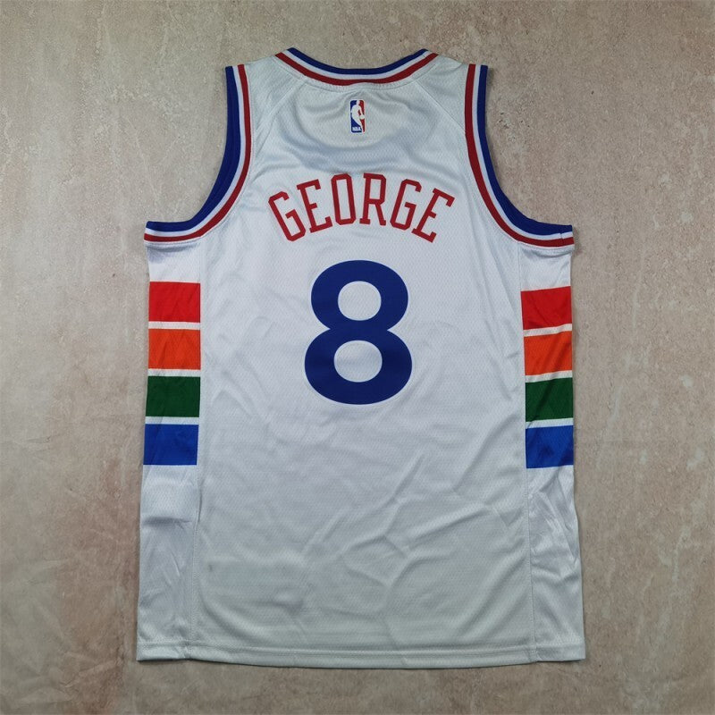 Philadelphia 76ers #8 Paul George Hot Press 76 Style 1 Basketball Jersey basketball jersey product view 1