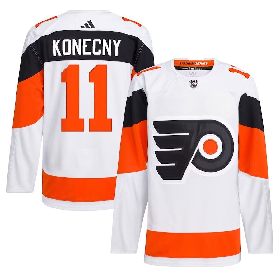 Philadelphia Flyers #11 Travis Konecny 2024 NHL Stadium Series Primegreen Authentic Player Jersey – White Style 2 hockey jersey product view 1