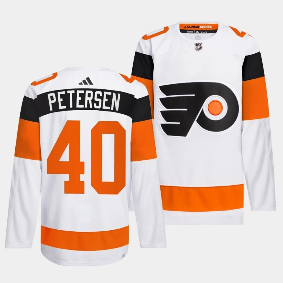 Philadelphia Flyers #40 Cal Petersen 2024 NHL Stadium Series White Jersey Hockey Jersey hockey jersey product view 1
