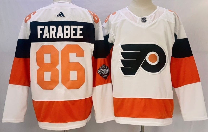Philadelphia Flyers #86 Joel Farabee Hockey Jersey hockey jersey product view 1
