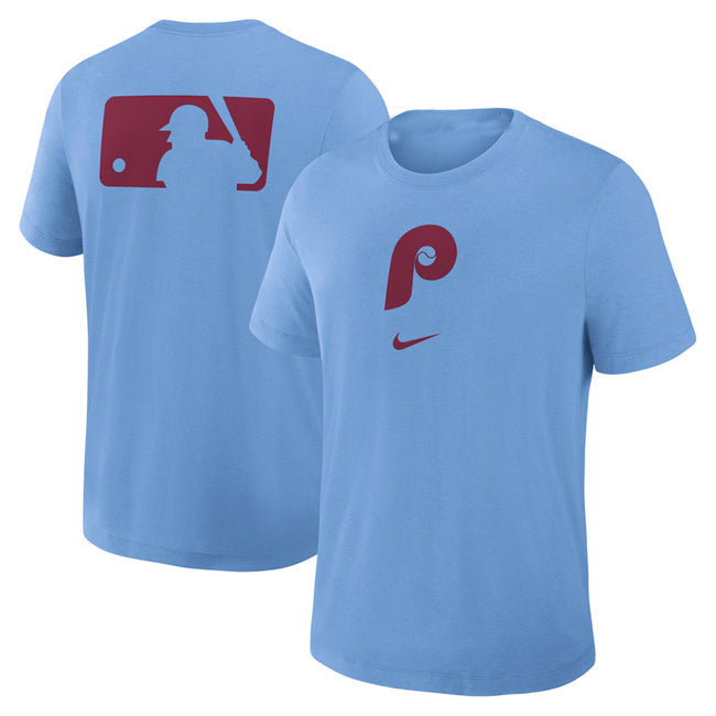 Philadelphia Phillies Blue Early Work Tri-Blend Dri-FIT T-Shirt Baseball Jersey baseball jersey product view 1