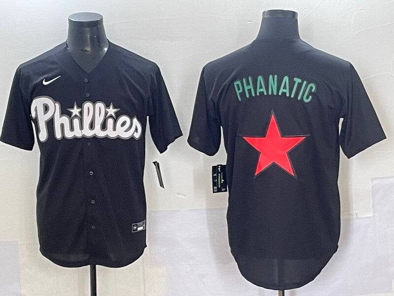 Philadelphia Phillies Phillies Black Special Edition Adult Baseball Jersey baseball jersey product view 1