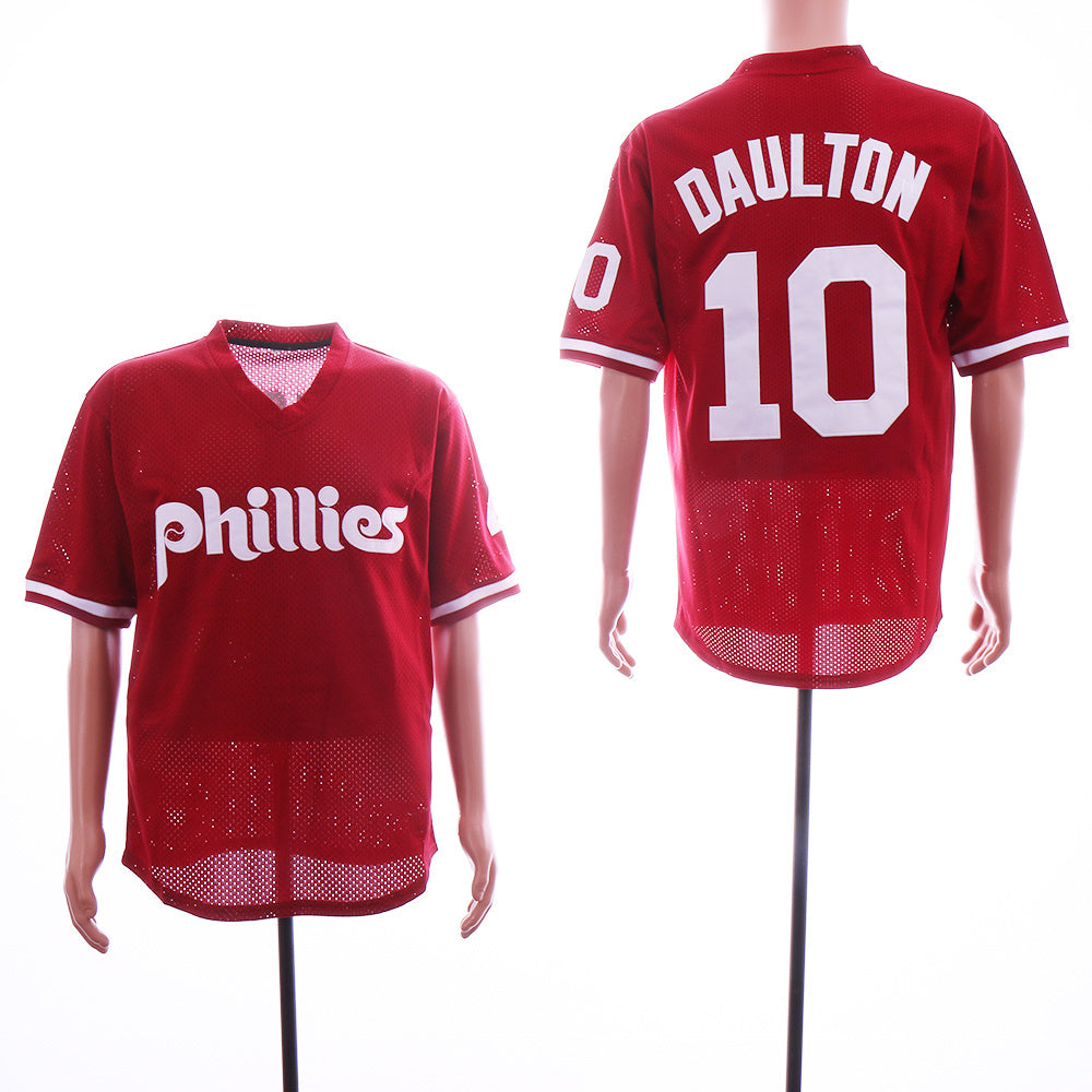 Philadelphia Phillies #10 Darren Daulton Phillies 10 Gray BP Edition Baseball Jersey baseball jersey product view 1
