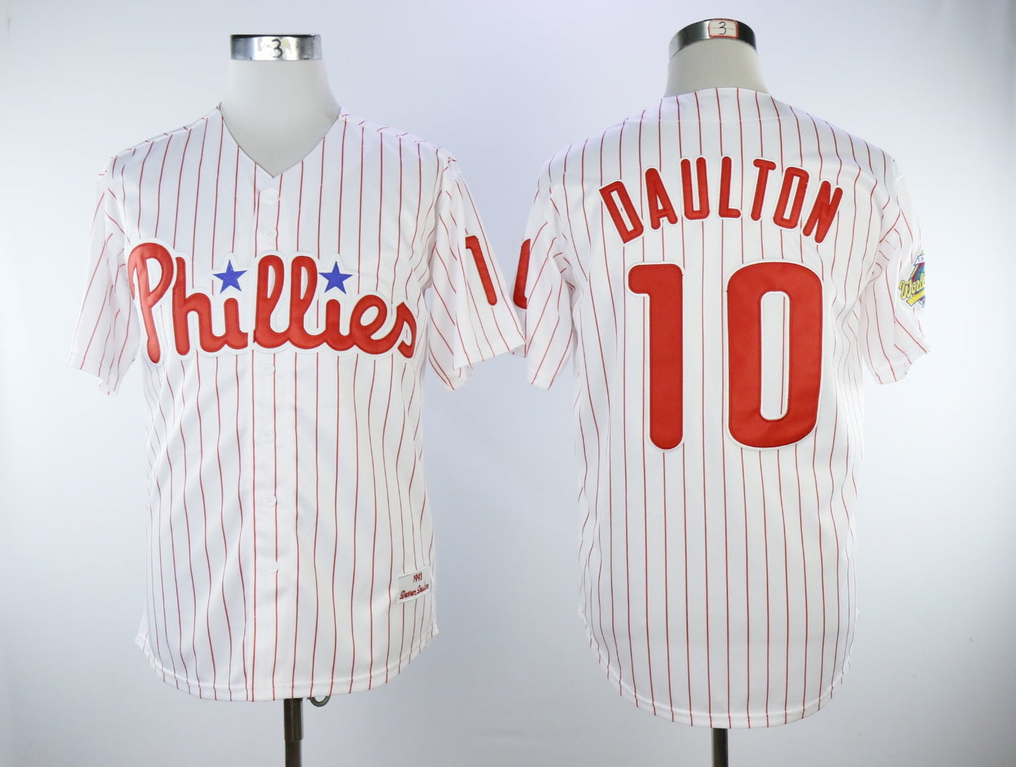 Philadelphia Phillies #10 Darren Daulton Phillies 10 White Red Retro 1 Style 2 Baseball Jersey baseball jersey product view 1