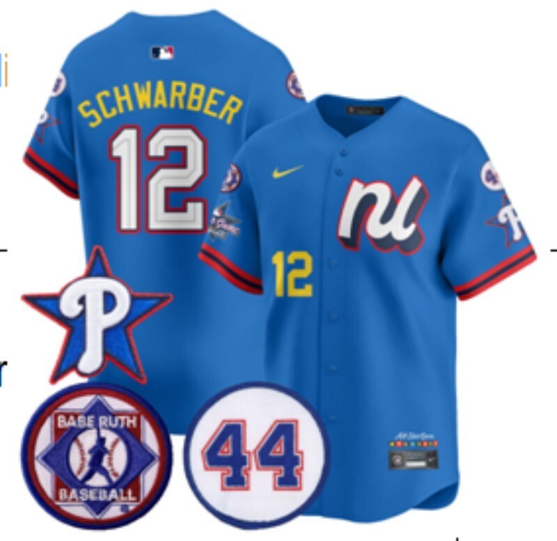 Philadelphia Phillies #12 Kyle Schwarber Phillies 25 All-Star Edition Baseball Jersey baseball jersey product view 1