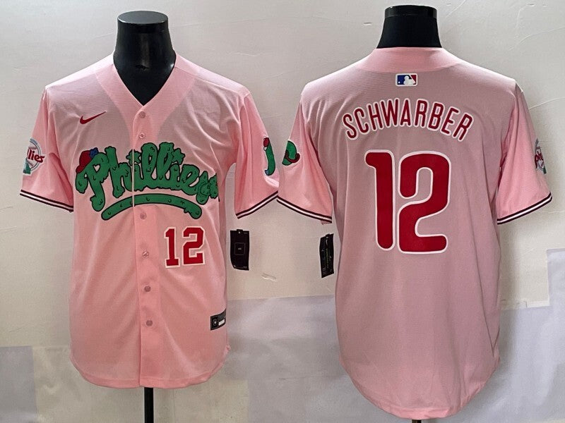 Philadelphia Phillies #12 Kyle Schwarber Phillies 4 Collaboration Style 1 Baseball Jersey baseball jersey product view 1