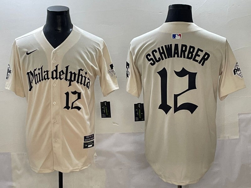 Philadelphia Phillies #12 Kyle Schwarber Phillies 5 Collaboration Style 1 Baseball Jersey baseball jersey product view 1
