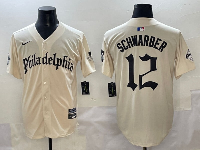 Philadelphia Phillies #12 Kyle Schwarber Phillies 5 Collaboration Style 3 Baseball Jersey baseball jersey product view 1