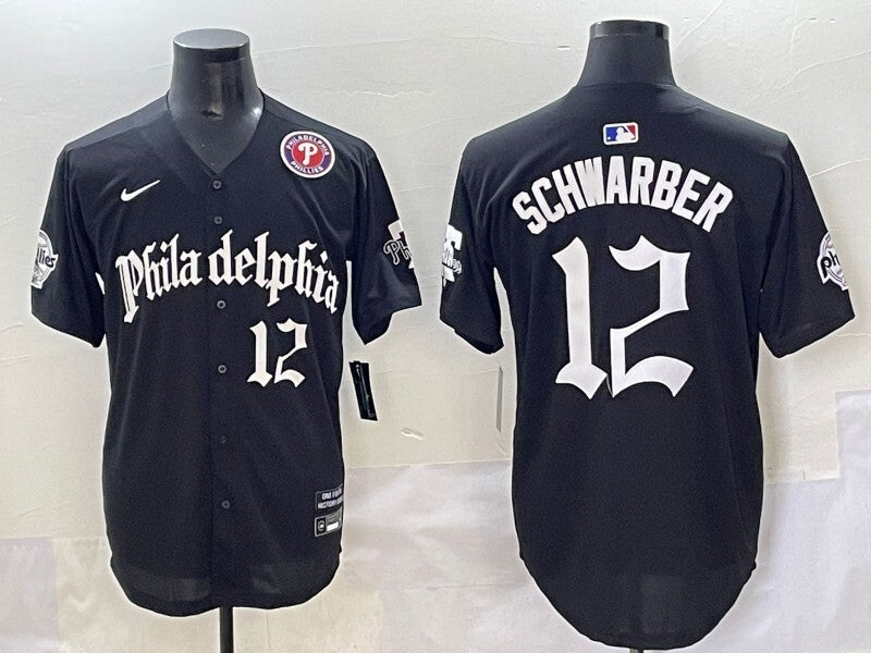 Philadelphia Phillies #12 Kyle Schwarber Phillies 5 Collaboration Style 4 Baseball Jersey baseball jersey product view 1