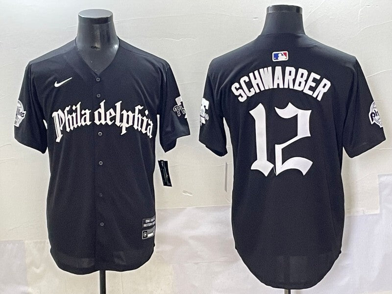 Philadelphia Phillies #12 Kyle Schwarber Phillies 5 Collaboration Style 6 Baseball Jersey baseball jersey product view 1