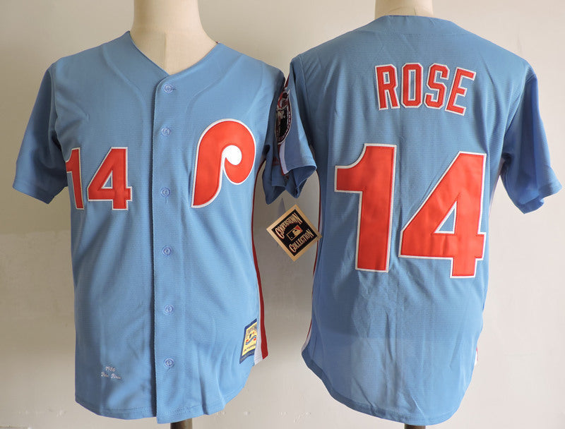 Philadelphia Phillies #14 Pete Rose Style 1 Baseball Jersey baseball jersey product view 1