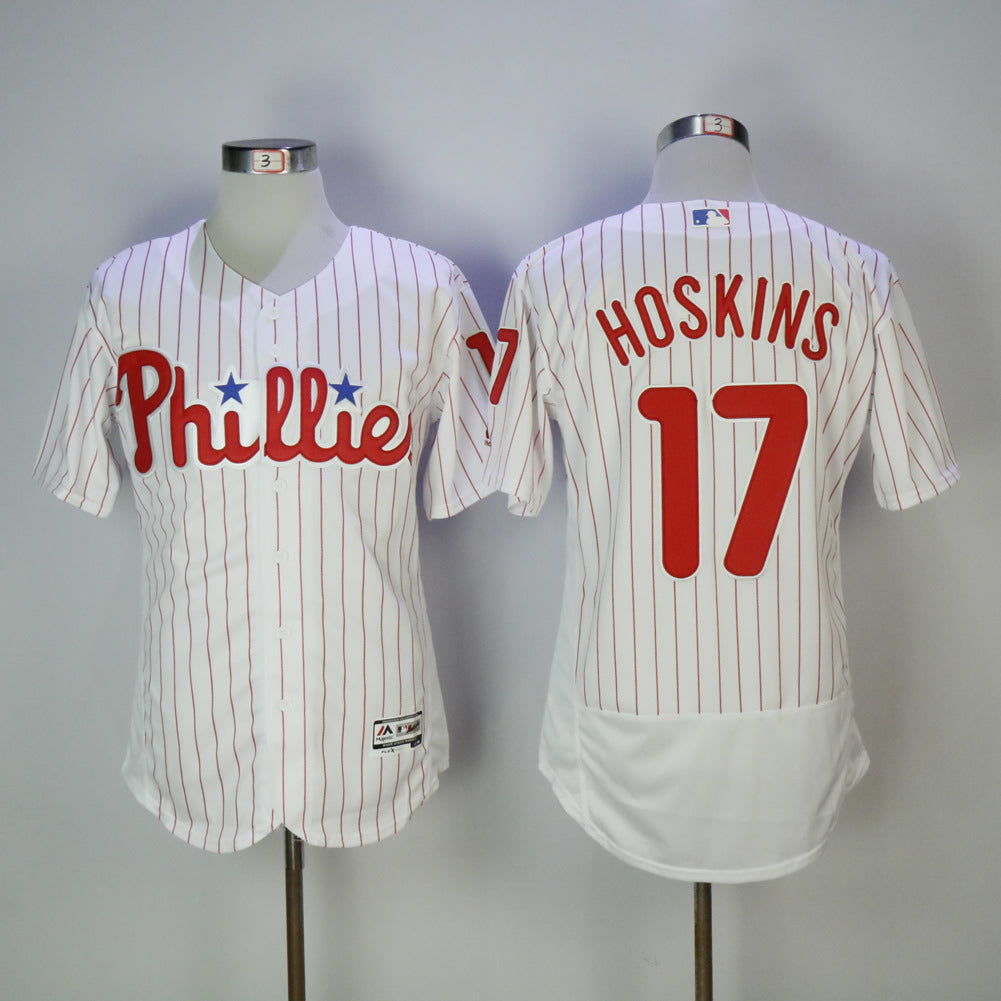 Philadelphia Phillies #17 Rhys Hoskins Phillies 17 White Red Elite Baseball Jersey baseball jersey product view 1