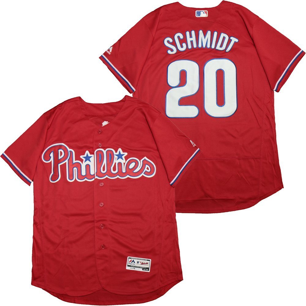 Philadelphia Phillies #20 Mike Schmidt Phillies 20 Red Elite Baseball Jersey baseball jersey product view 1