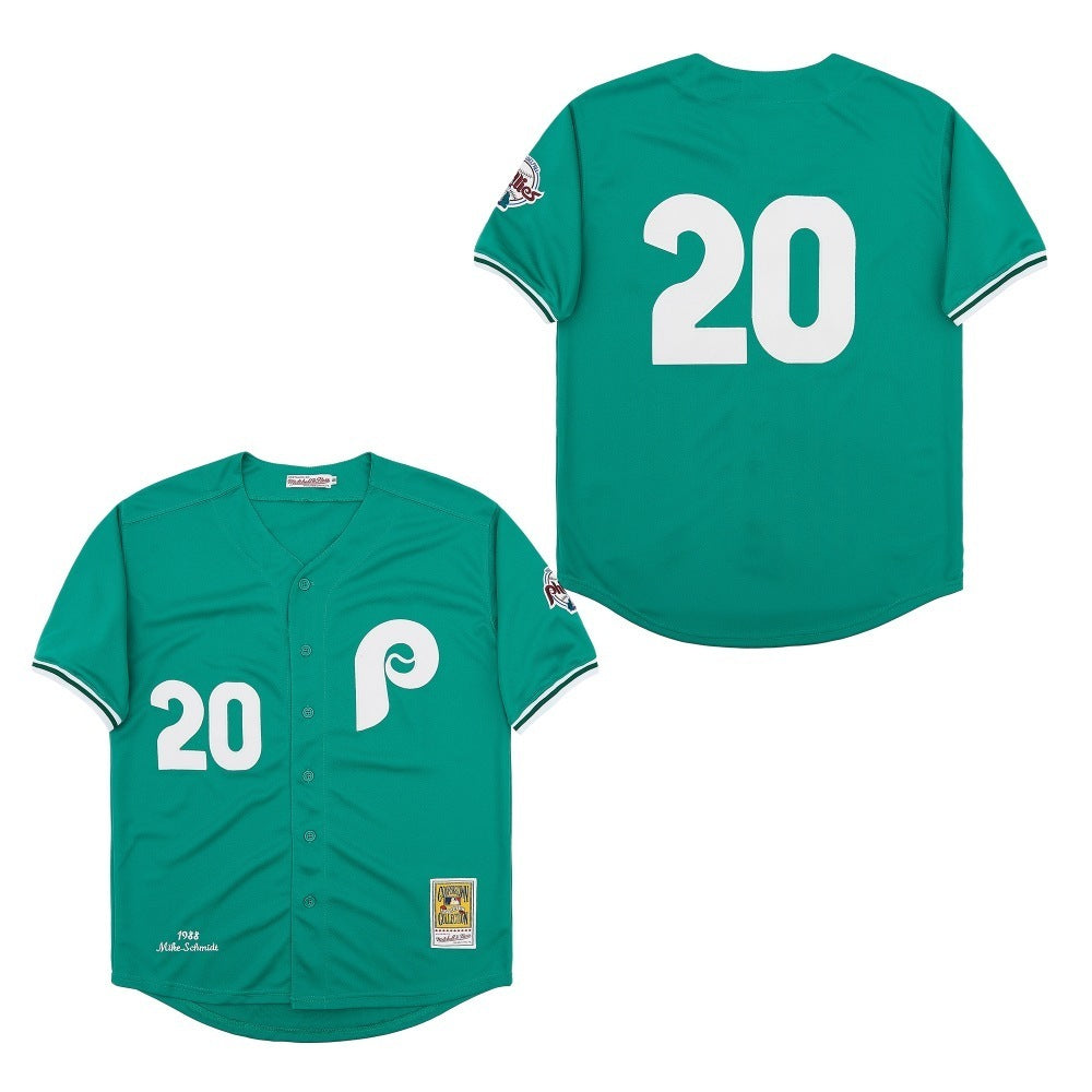 Philadelphia Phillies #20 Mike Schmidt Phillies #20 Green Baseball Jersey baseball jersey product view 1