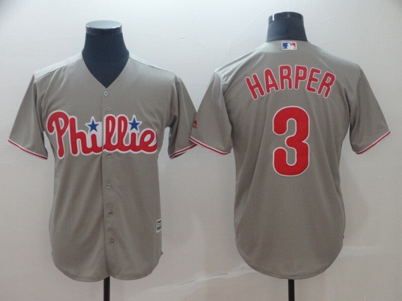 Philadelphia Phillies #3 Bryce Harper C Style 2 Baseball Jersey baseball jersey product view 1