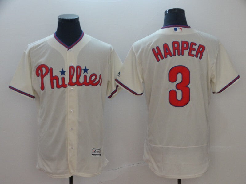 Philadelphia Phillies #3 Bryce Harper F Style 4 Baseball Jersey baseball jersey product view 1