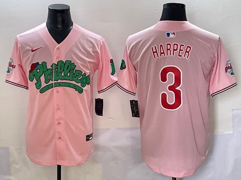 Philadelphia Phillies #3 Bryce Harper Phillies 4 Collaboration Style 2 Baseball Jersey baseball jersey product view 1