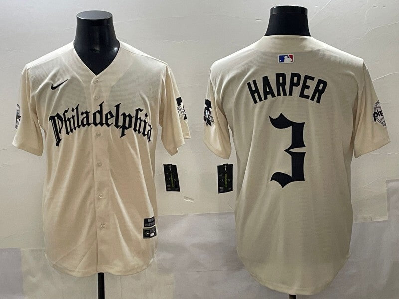 Philadelphia Phillies #3 Bryce Harper Phillies 5 Collaboration Style 3 Baseball Jersey baseball jersey product view 1