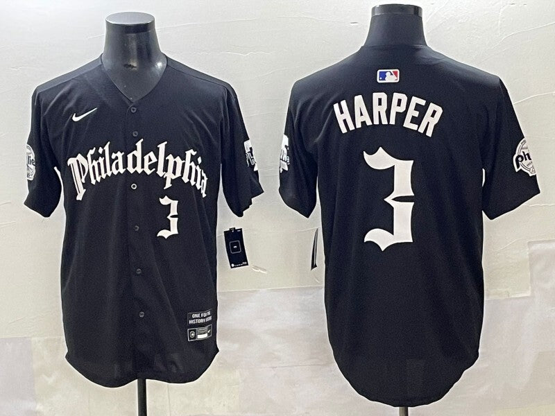 Philadelphia Phillies #3 Bryce Harper Phillies 5 Collaboration Style 4 Baseball Jersey baseball jersey product view 1