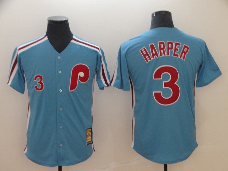 Philadelphia Phillies #3 Bryce Harper R Style 1 Baseball Jersey baseball jersey product view 1
