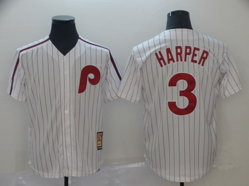 Philadelphia Phillies #3 Bryce Harper R Style 3 Baseball Jersey baseball jersey product view 1