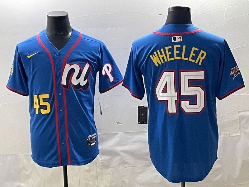 Philadelphia Phillies #45 Zack Wheeler Phillies 25 All-Star Baseball Jersey baseball jersey product view 1