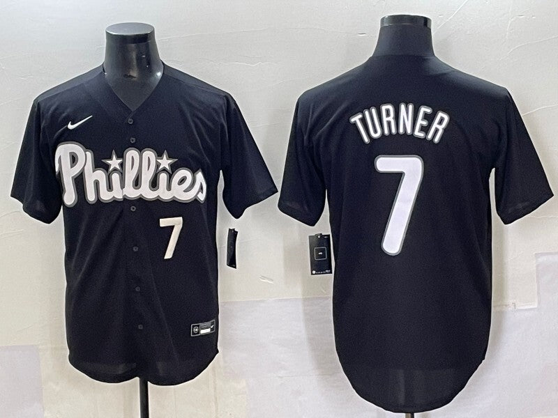 Philadelphia Phillies #7 Trea Turner Phillies Black Special Edition Adult Style 1 Baseball Jersey baseball jersey product view 1