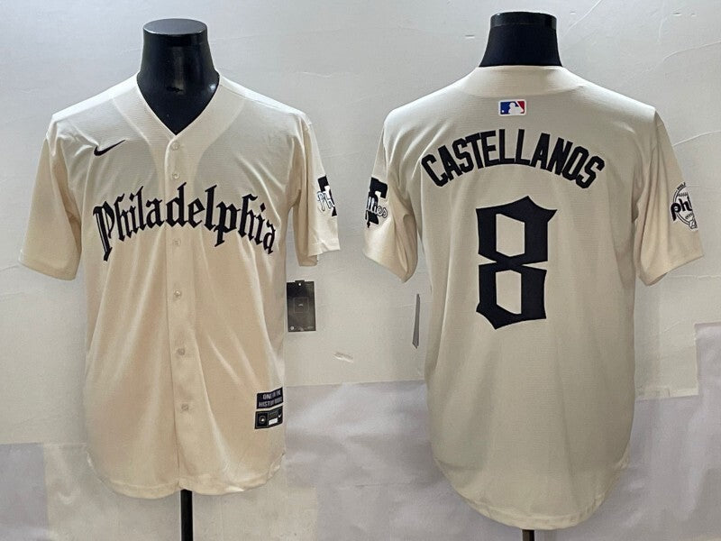Philadelphia Phillies #8 Nick Castellanos Phillies 5 Collaboration Style 3 Baseball Jersey baseball jersey product view 1