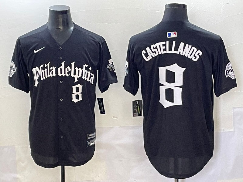 Philadelphia Phillies #8 Nick Castellanos Phillies 5 Collaboration Style 4 Baseball Jersey baseball jersey product view 1
