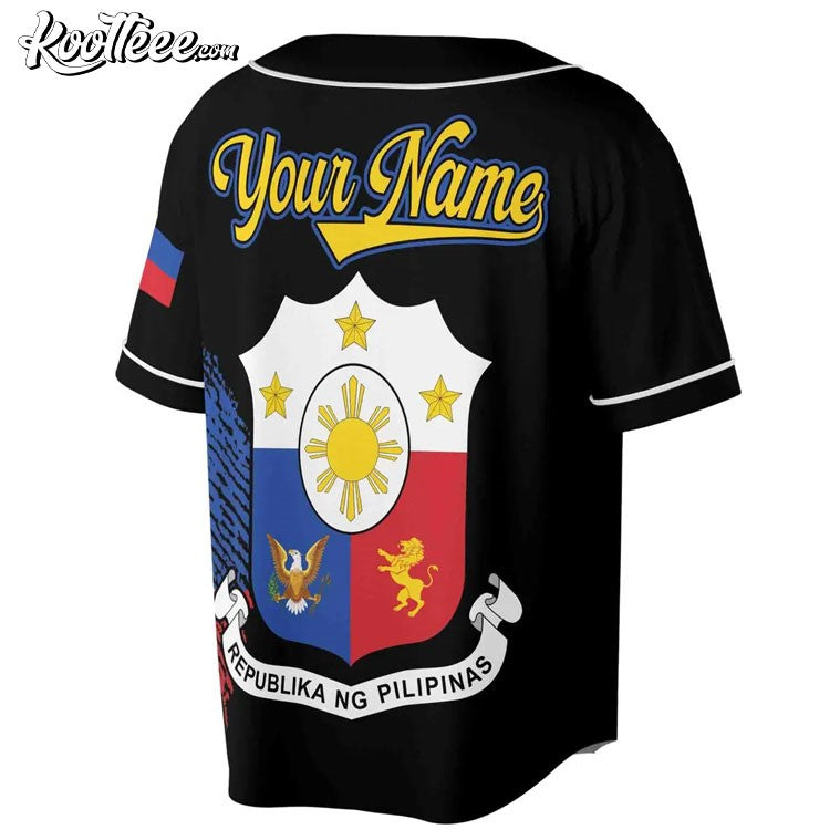 Philippines Flag Coat of Arms Filipino Custom Baseball Jersey baseball jersey product view 3