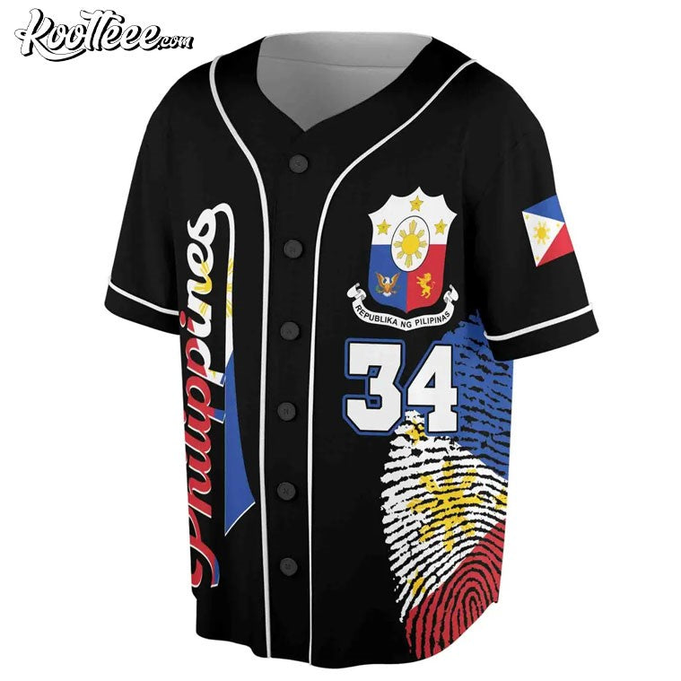 Philippines Flag Coat of Arms Filipino Custom Baseball Jersey baseball jersey product view 2