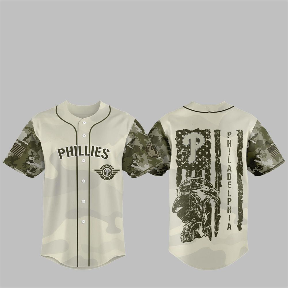Phillies 2025 Armed Forces Day Night Jersey baseball jersey product view 1