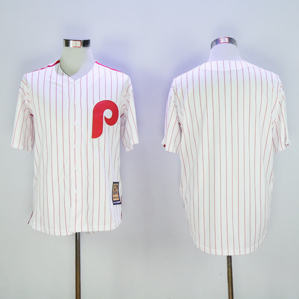 Phillies White Red Retro Blank Fan Edition Baseball Jersey baseball jersey product view 1