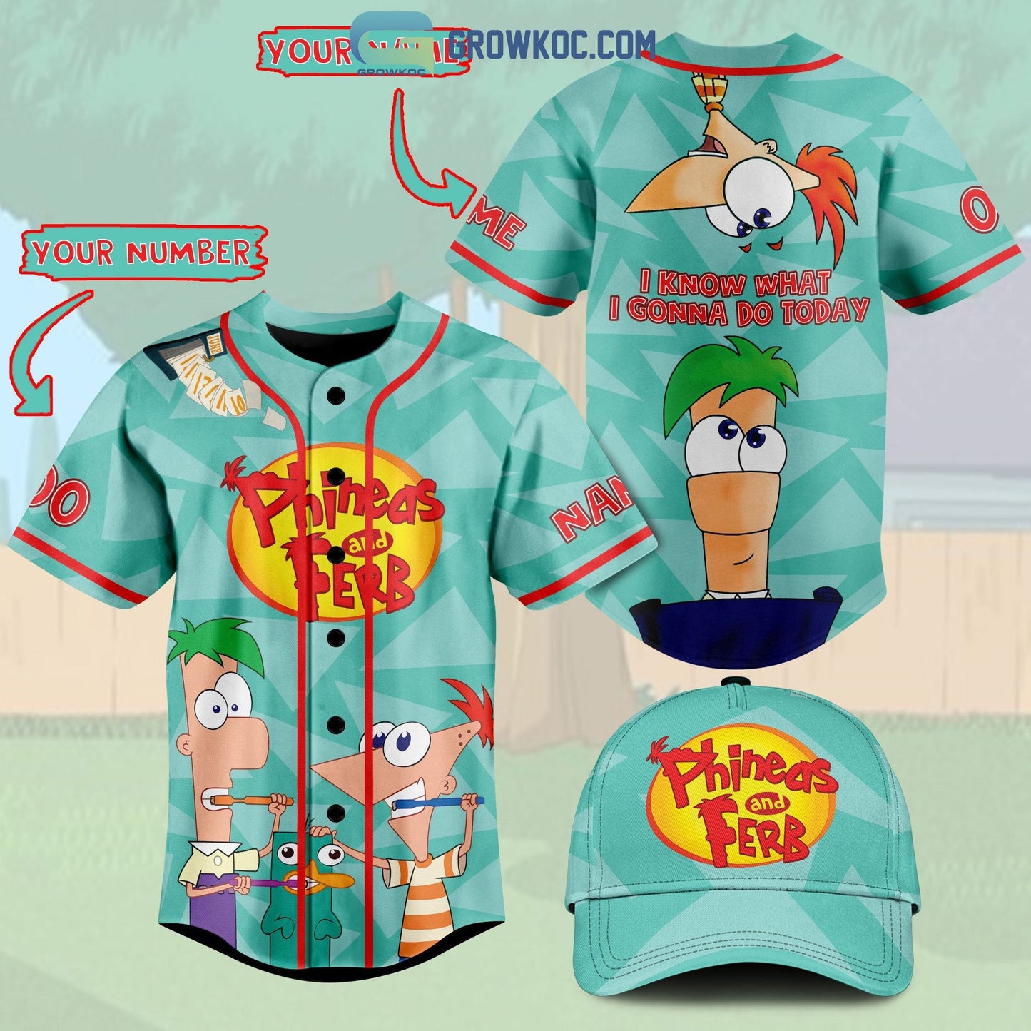 Phineas And Ferb I Know What I Gonna Do Today Personalized Baseball Jersey baseball jersey product view 1